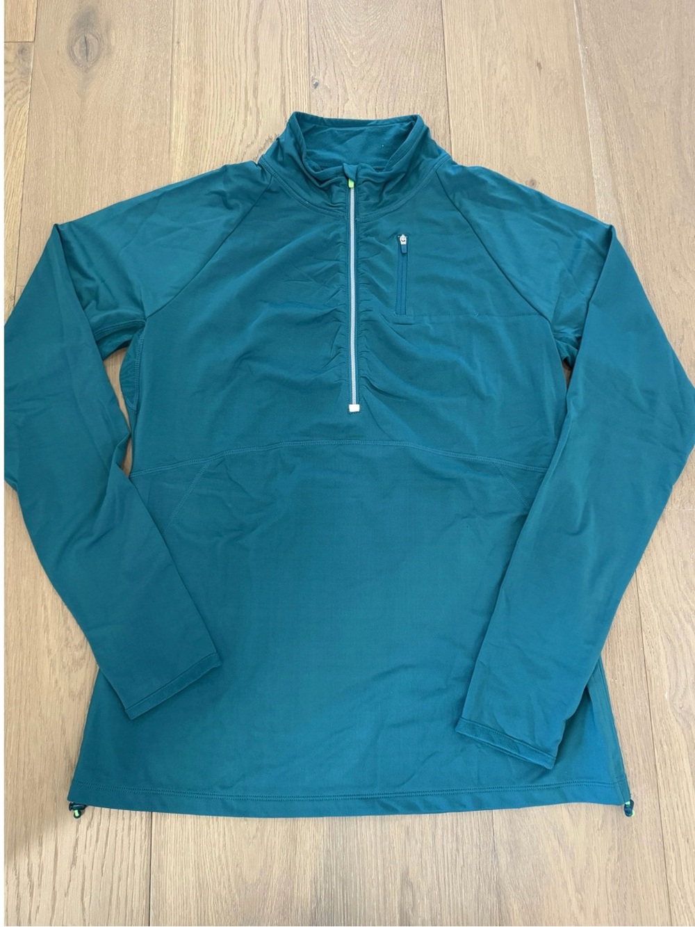 Athleta Teal Quarter-Zip Long-Sleeve Jacket